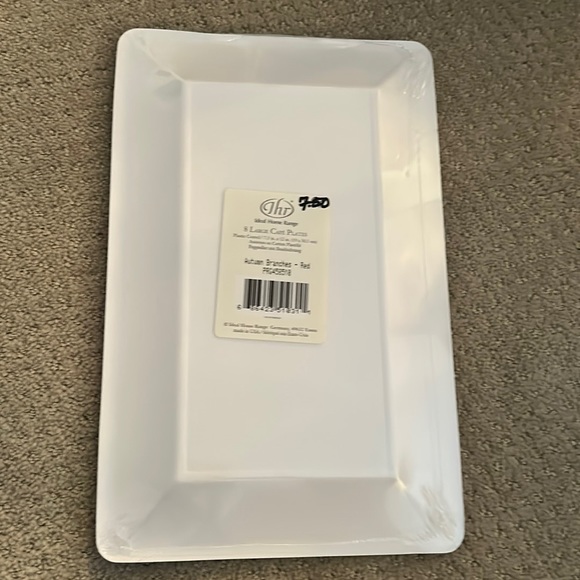 16 Autumn Branches Large Rectangle Plastic Coated Plates Thanksgiving - Picture 3 of 3